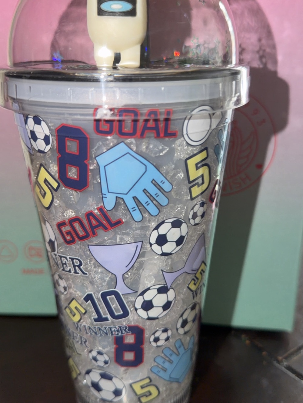 Soccer Light Up Theme Insulated Tumbler - Blue, Red, Yellow
